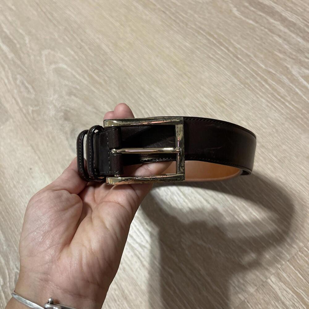 Trafalgar Cortina Brown Leather Dress Belt - Men's Size 36/90 H08